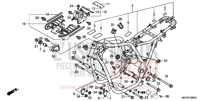 FRAME BODY for CB1100 ABS CANDY GLORY RED-U (R101) from 2013
